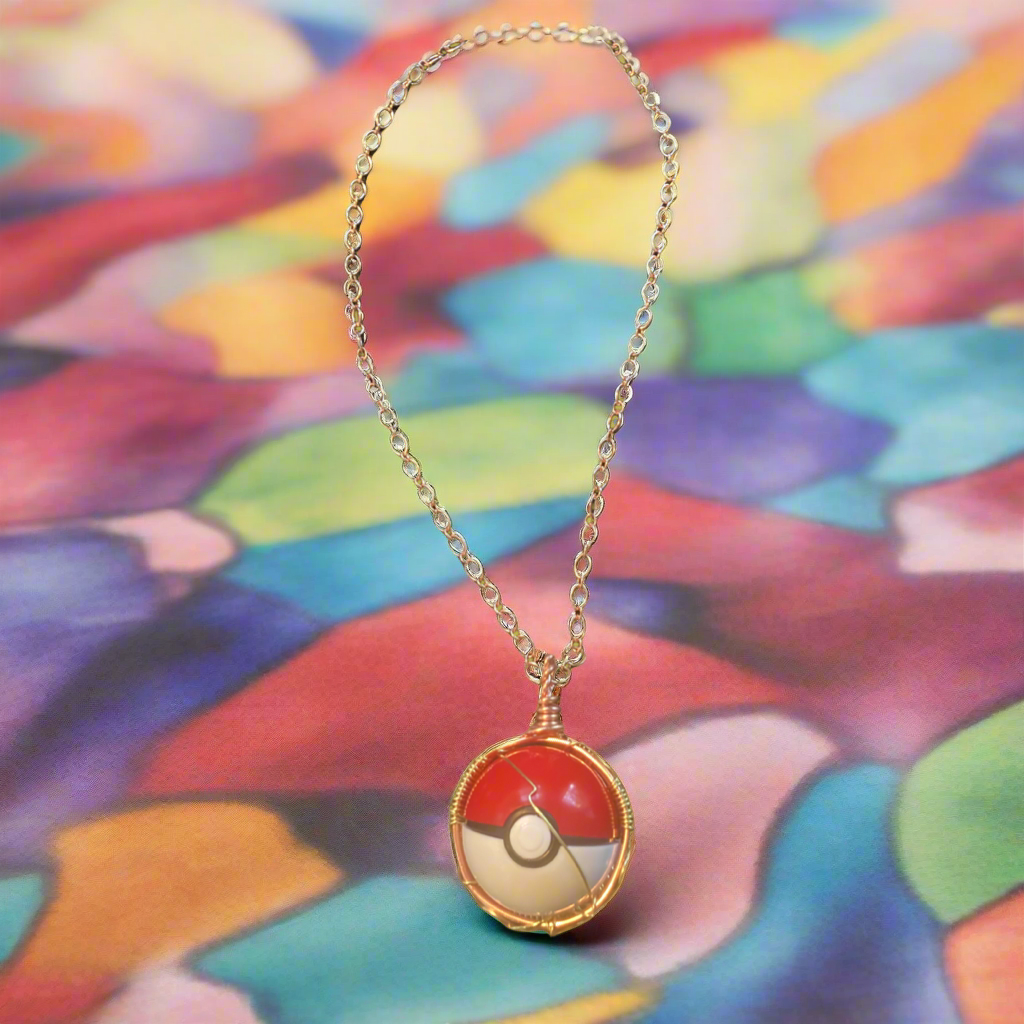 Custom Poke Ball Anime Necklace
