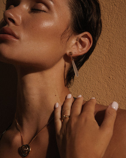 The Coquille Stone Drop Studs