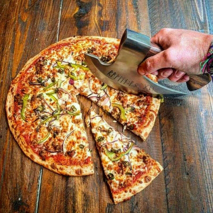 : Axe Pizza Cutter - Custom Hand Engraved with J2 Steel Blade