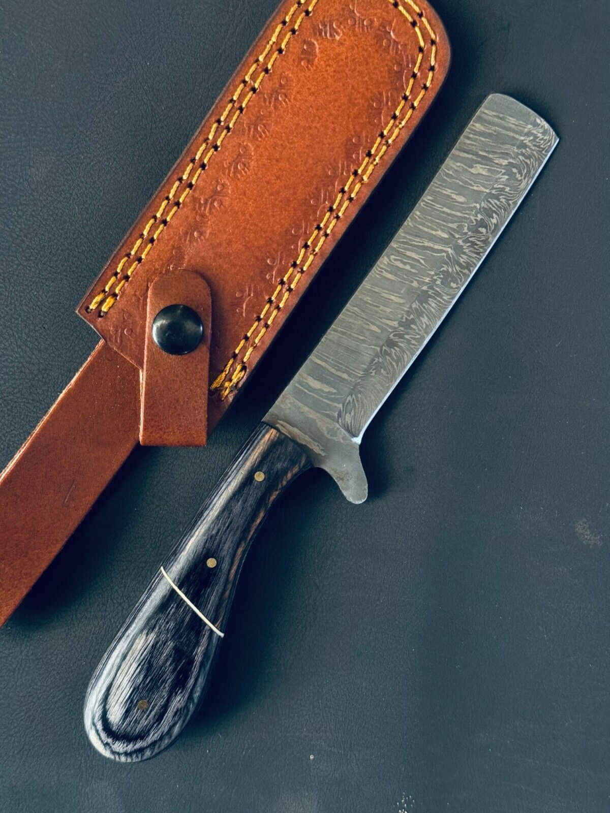 Handmade Damascus Steel Calf Cutter Knife with Pakkawood Handle - 5" Blade