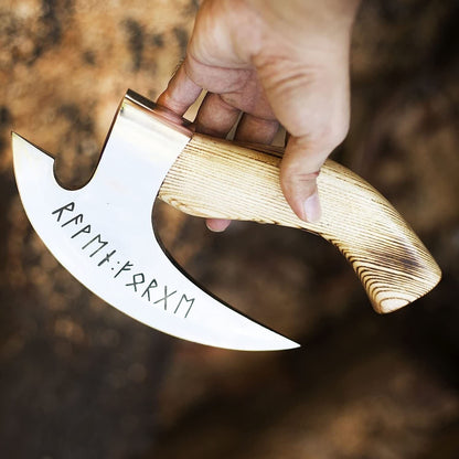 Custom Hand Engraved Ax Pizza Cutter - 8-Inch J2 Steel Blade