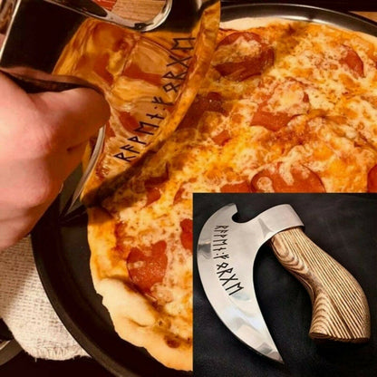 : Axe Pizza Cutter - Custom Hand Engraved with J2 Steel Blade