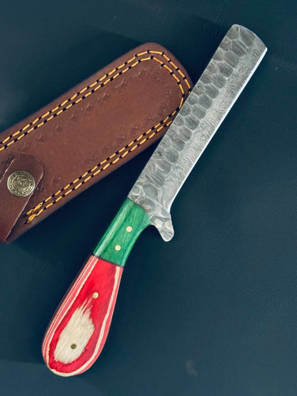 Bull Cutter Handmade Damascus Steel Knife with Pakkawood Handle