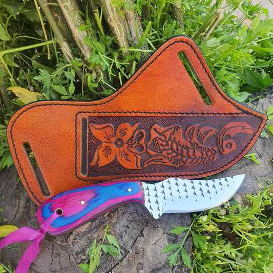 Custom Handmade Cowboy Knives and Sheaths - 8" with Pakkawood Handle