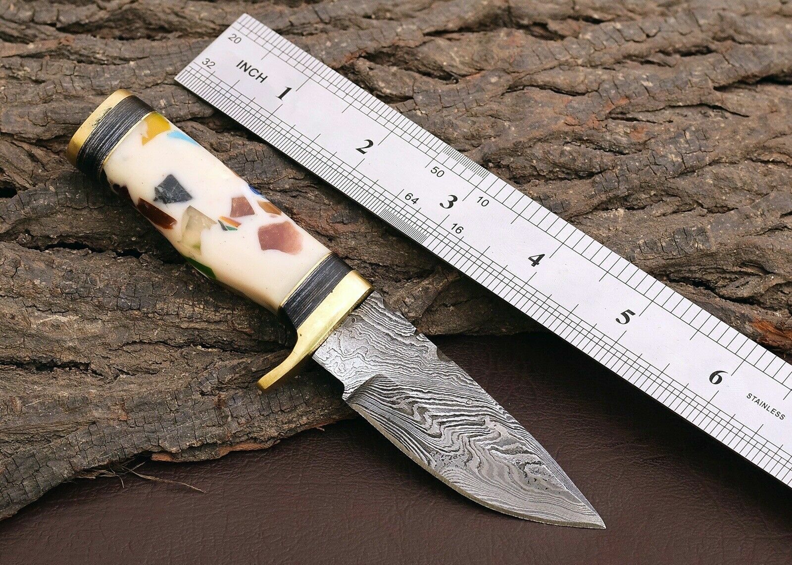 Custom Handmade Damascus Steel Outdoor Knife – 3" Blade
