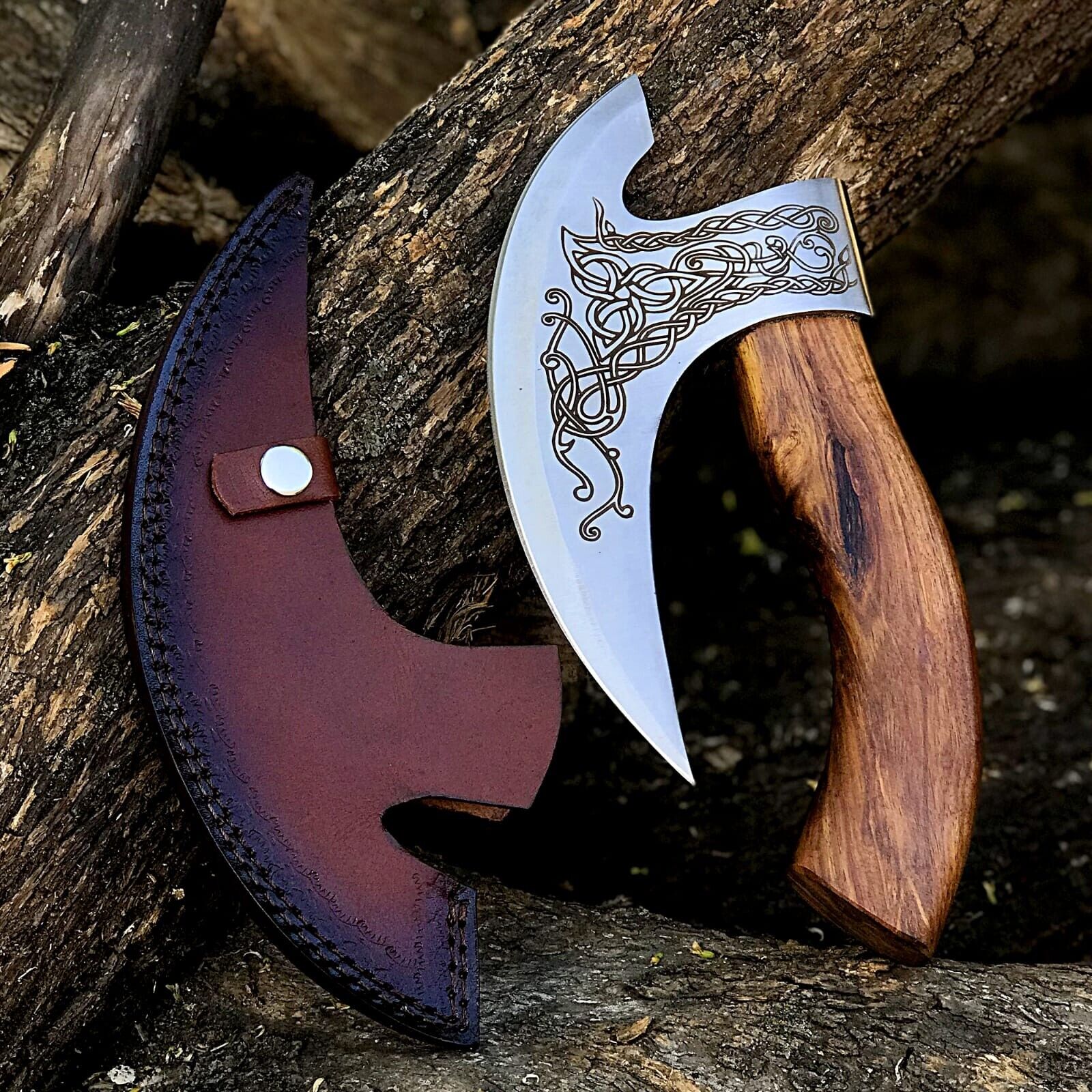 Custom Hand-Engraved Axe Pizza Cutter – 8" J2 Steel Blade