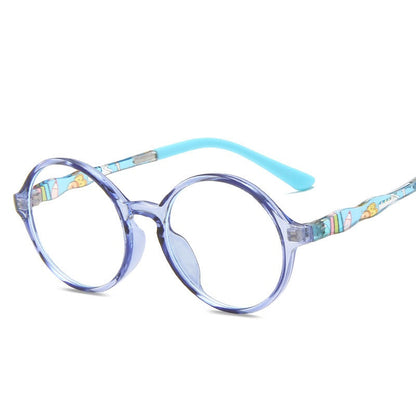New Kids' Round Frame Anti-blue Flat Mirror Tr90 Colorful Kids' Glasses for Students