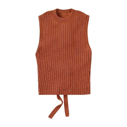 Women's spring new backless knit top