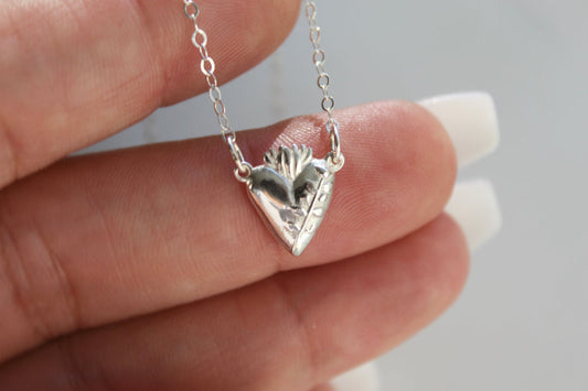 Holy Hearts™ Chaste Heart Of St. Joseph Necklace In Sterling Silver