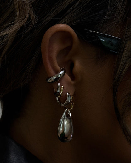 Mini Ridged Chain Link Huggies