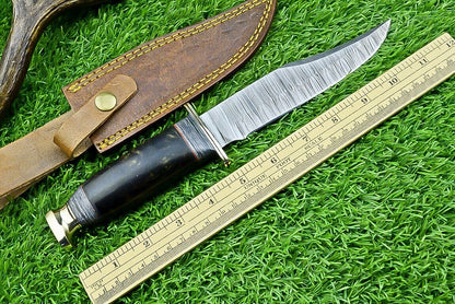 Western Boulder Colorado Knife – 11" Handmade Damascus Steel Blade with Epoxy Resin Handle & Brass Guard