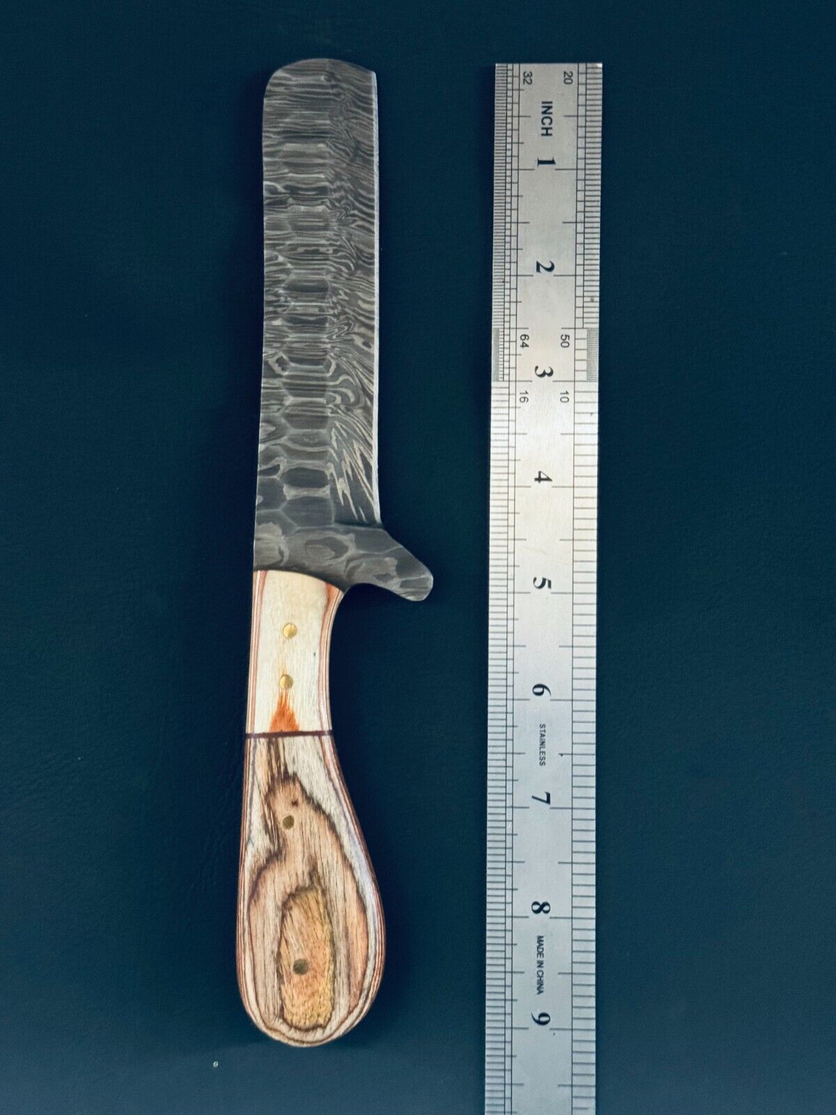 Cowboy Bull Cutter Knives | 5" Damascus Steel Blade with Pakkawood Handle