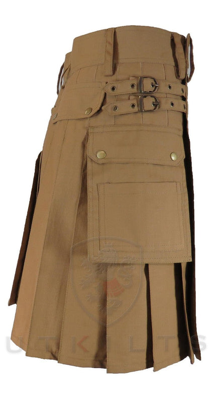 Utility Kilt – GlenTorin, Dark Khaki Ripstop