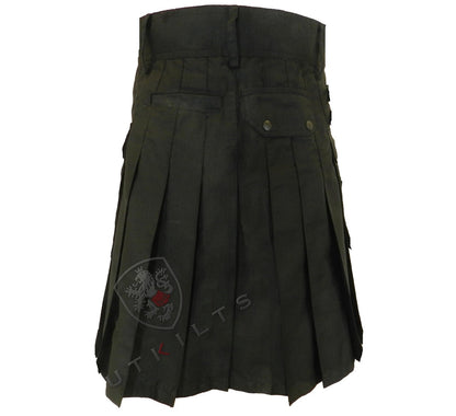 Utility Kilt – GlenTorin, Black Ripstop