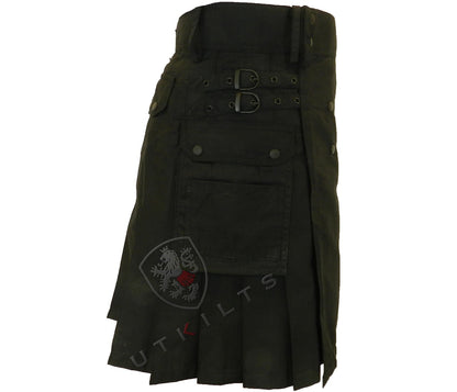 Utility Kilt – GlenTorin, Black Ripstop