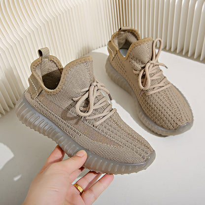 Coconut shoes for both men and women, summer breathable fly woven shoe covers, casual sports shoes, couple's mesh shoes