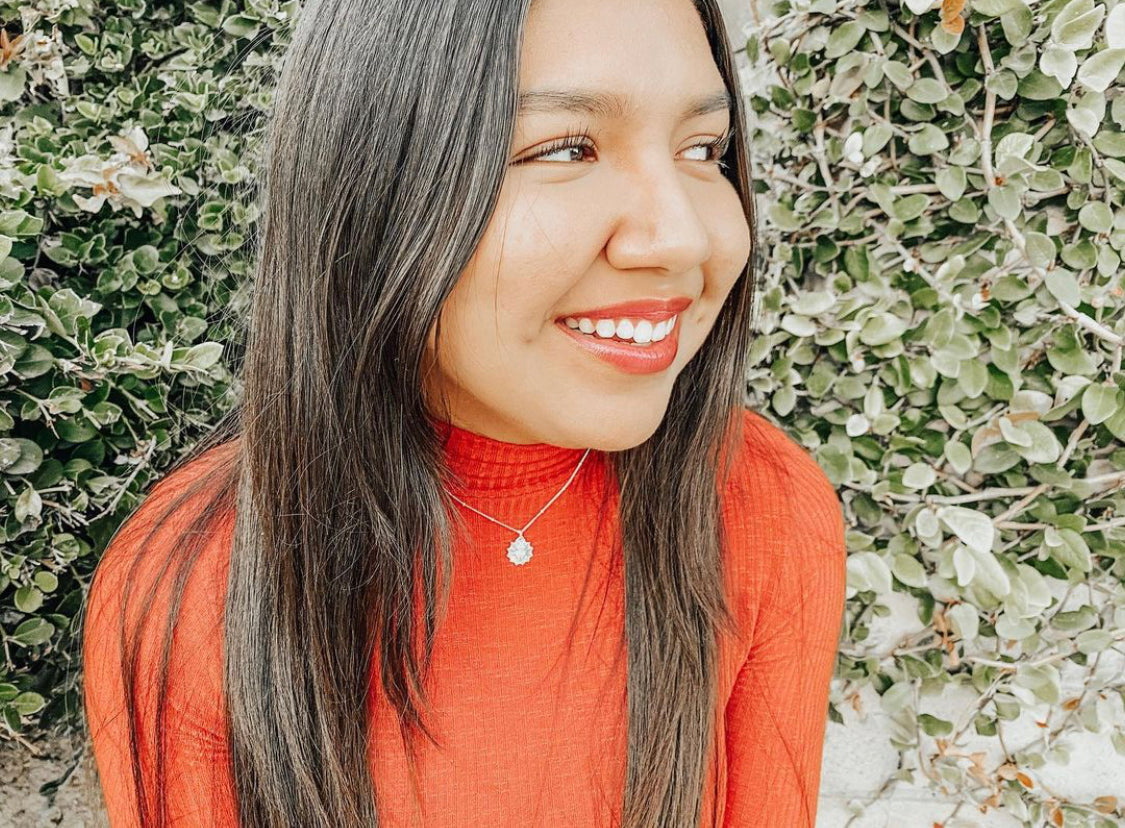 The Little Sacred Heart® minimalist scalloped necklace in sterling silver