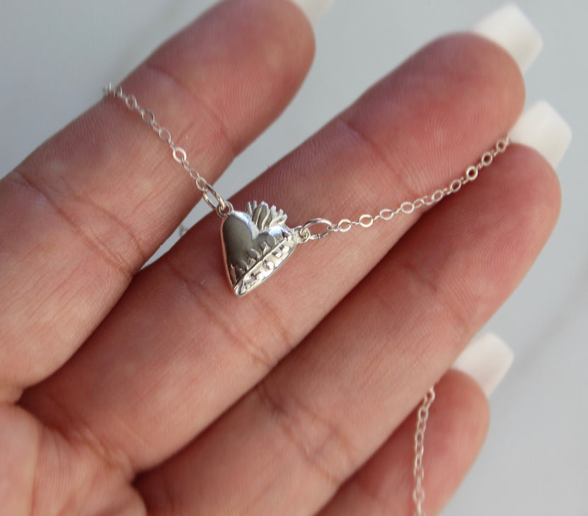 Holy Hearts™ Chaste Heart Of St. Joseph Necklace In Sterling Silver