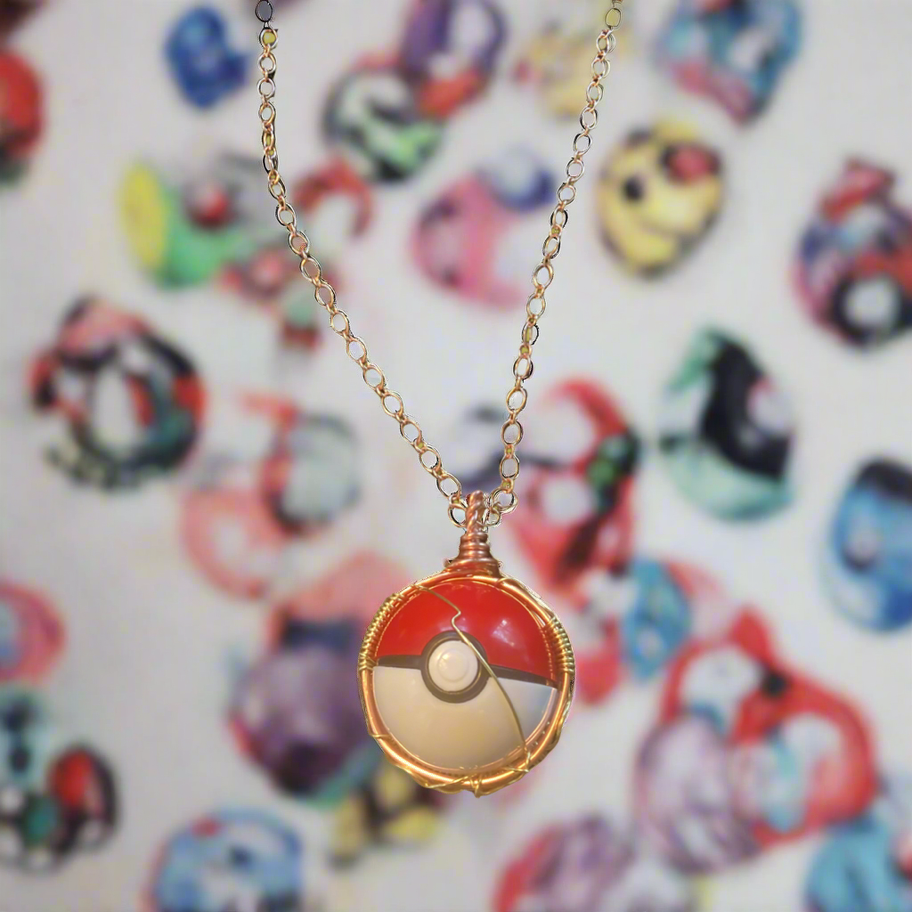 Custom Poke Ball Anime Necklace
