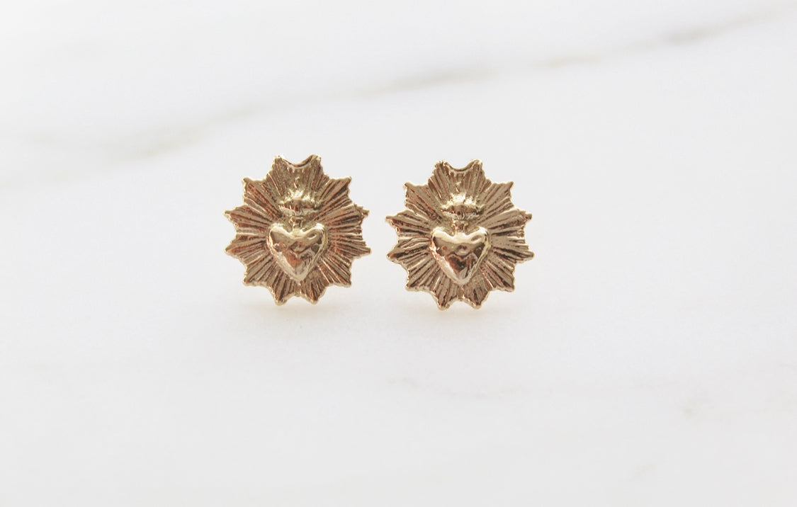 The Little Sacred Heart® Earrings in Gold Vermeil
