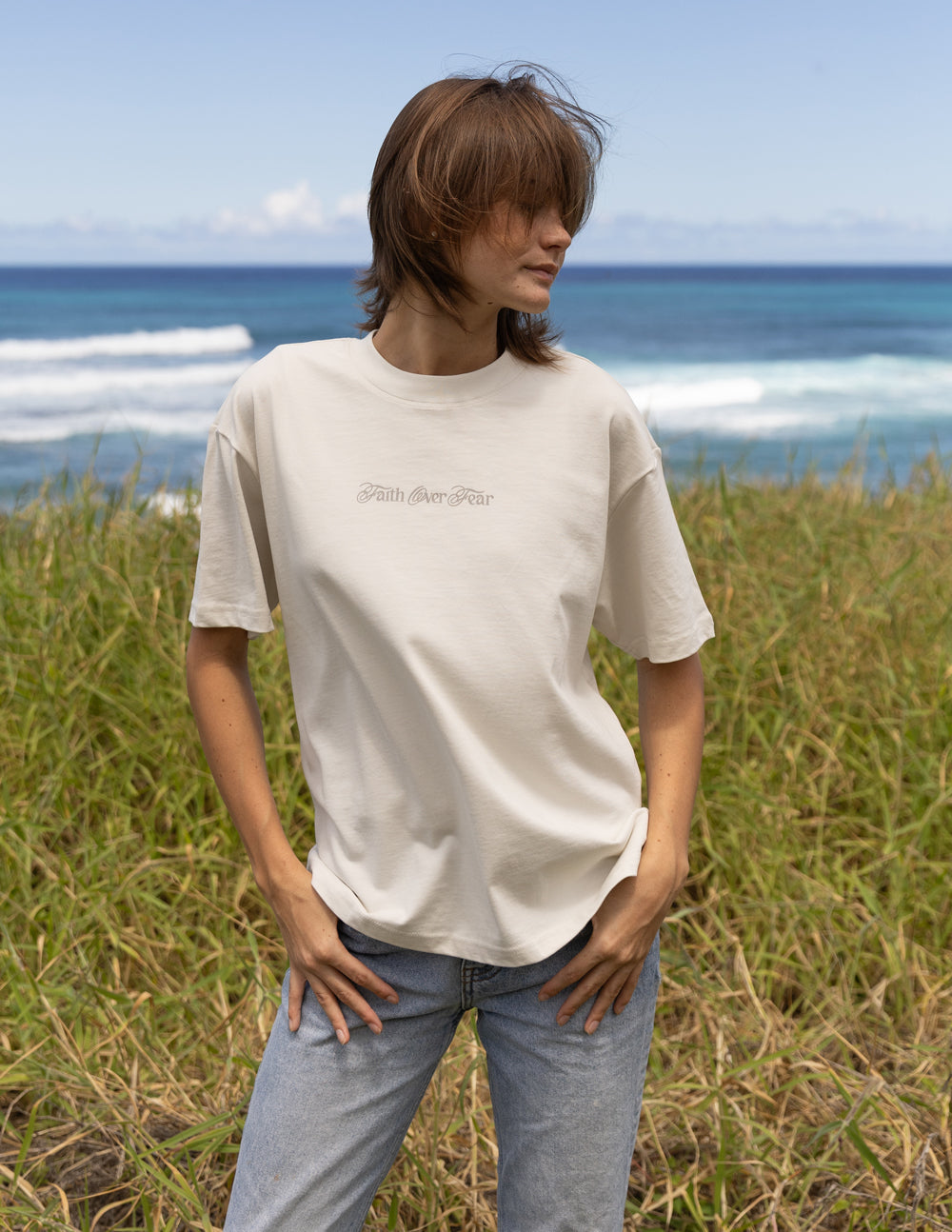 Faith Over Fear Taupe Unisex Tee