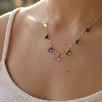 Gold Rainbow Sparkler Necklace
