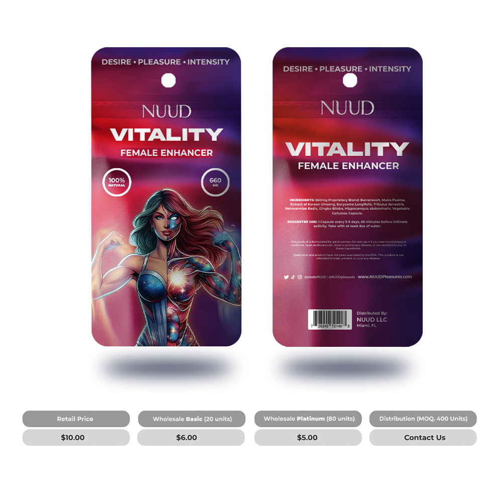 NUUD Libido Enhancers - 20 Units Case (Unit Price: $6.00)