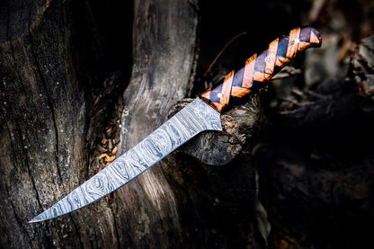 Custom Handmade Damascus Steel Fillet Knife for Sale | 13" Length