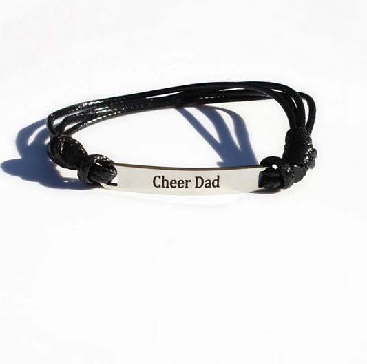 Custom Engraved Black Cord Bracelet