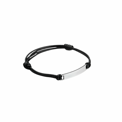 Custom Engraved Black Cord Bracelet