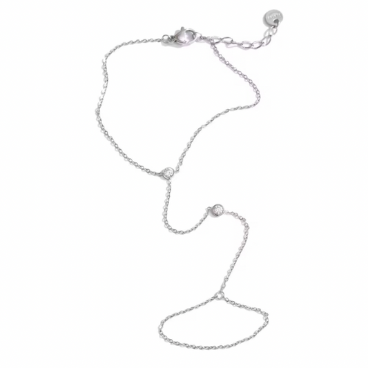 Silver Hand Chain- Circles