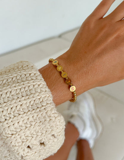 Gold Faith Letter Bracelet