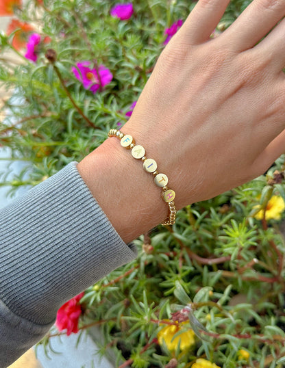 Gold Faith Letter Bracelet