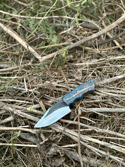 Good Hunting Knives – 9" Hand-Forged J2 Steel Blade with Epoxy Resin Handle & Leather Sheath