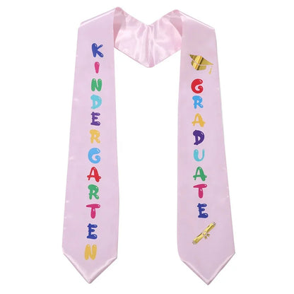 2023 Kids Graduation Stole Kindergarten Printed Graduation Stole Unisex Kindergarten Graduate Printed Satin Sash