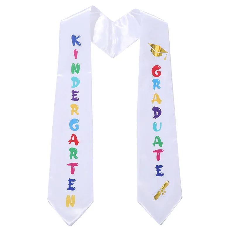 2023 Kids Graduation Stole Kindergarten Printed Graduation Stole Unisex Kindergarten Graduate Printed Satin Sash