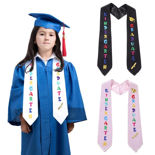 2023 Kids Graduation Stole Kindergarten Printed Graduation Stole Unisex Kindergarten Graduate Printed Satin Sash