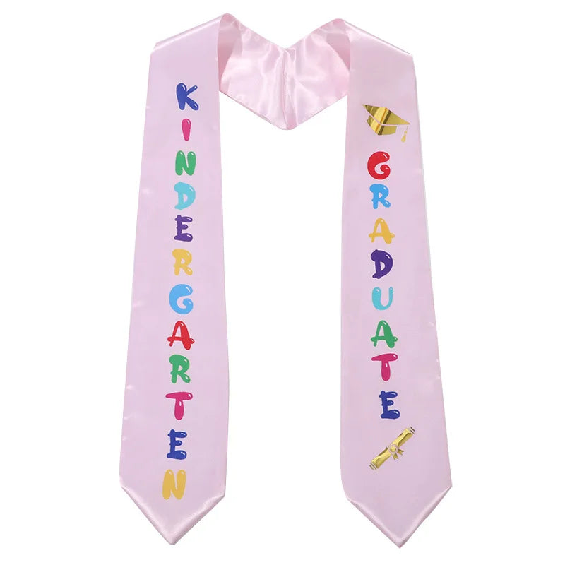 2023 Kids Graduation Stole Kindergarten Printed Graduation Stole Unisex Kindergarten Graduate Printed Satin Sash