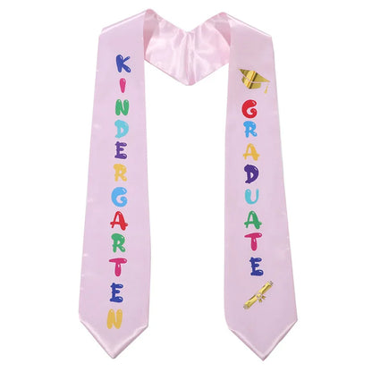 2023 Kids Graduation Stole Kindergarten Printed Graduation Stole Unisex Kindergarten Graduate Printed Satin Sash