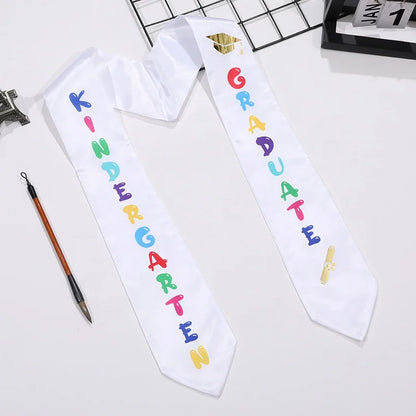 2023 Kids Graduation Stole Kindergarten Printed Graduation Stole Unisex Kindergarten Graduate Printed Satin Sash