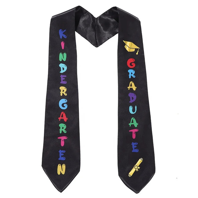 2023 Kids Graduation Stole Kindergarten Printed Graduation Stole Unisex Kindergarten Graduate Printed Satin Sash