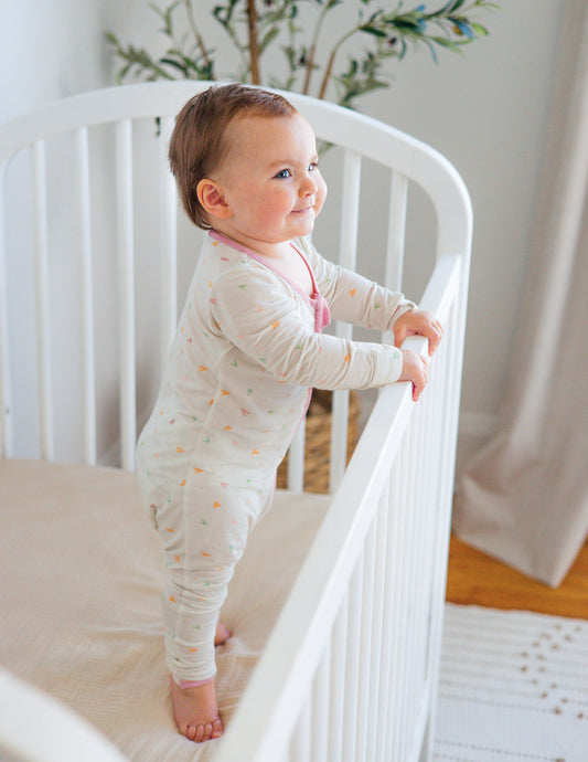 Heart Bamboo Convertible Footed Onesie