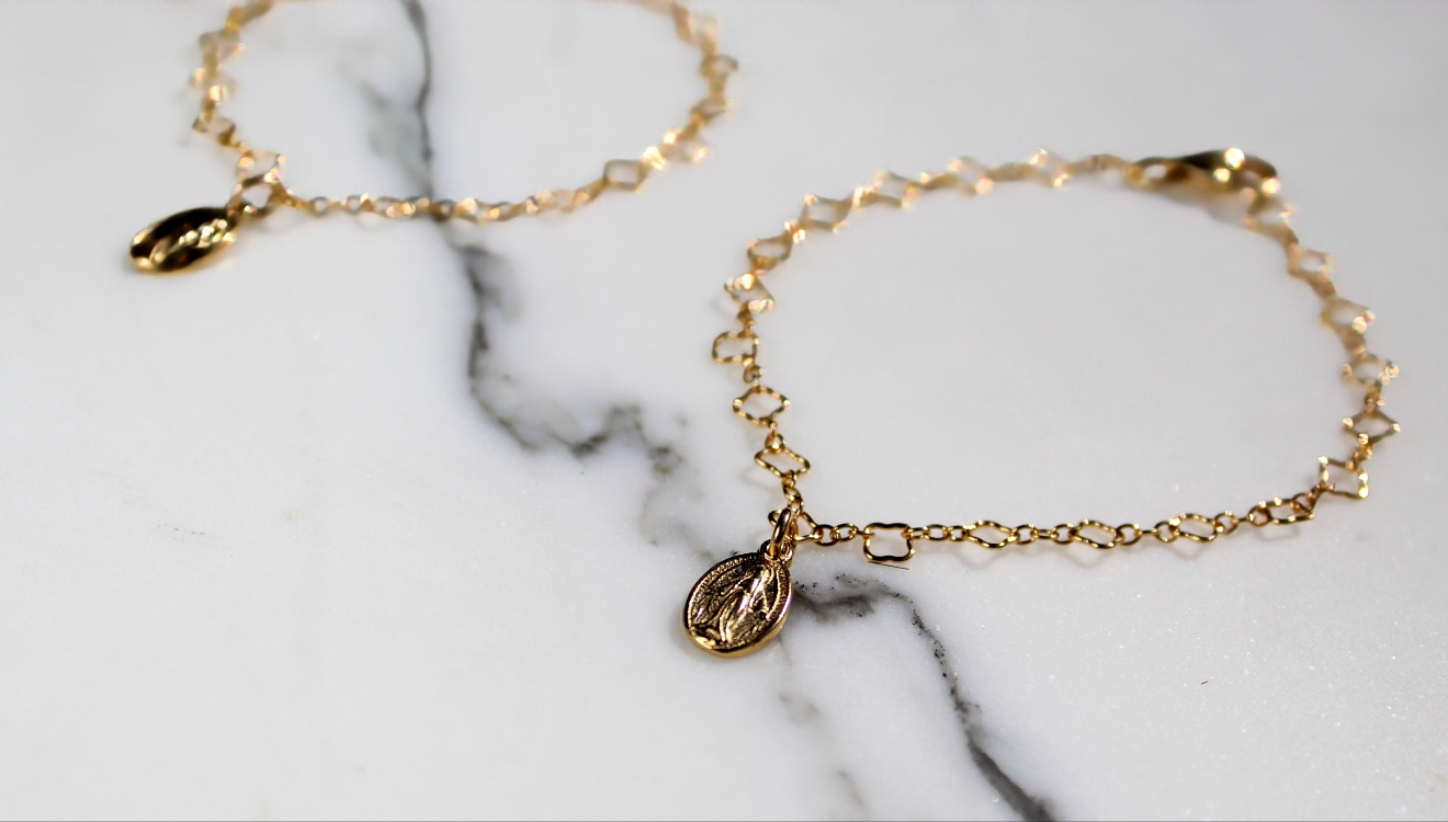 Miraculous Medal Floral Children's Bracelet