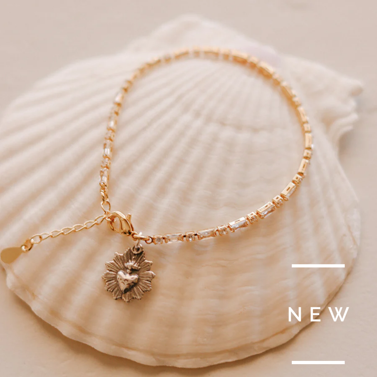 Sacred Heart Tennis Bracelet -Two-Tone