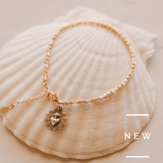 Sacred Heart Tennis Bracelet -Two-Tone