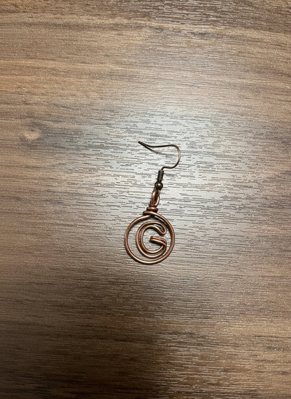 Copper Wire Wrapped Hoop Earring