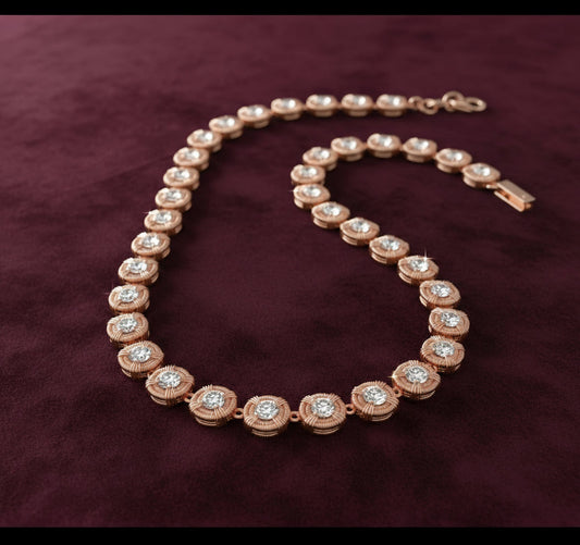 Copper Wire Wrapped Moissanite Tennis Chain Design #2