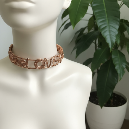 Copper wire wrapped love choker Inspired By Lizzy Jeff
