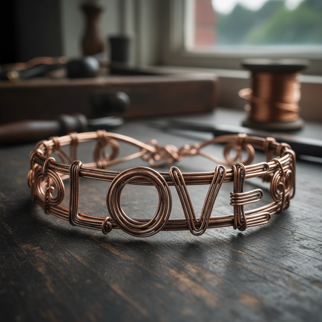 Copper Wire Wrapped Love Choker