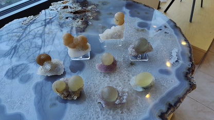 Fluorite Ball on Quartz Matrix from India